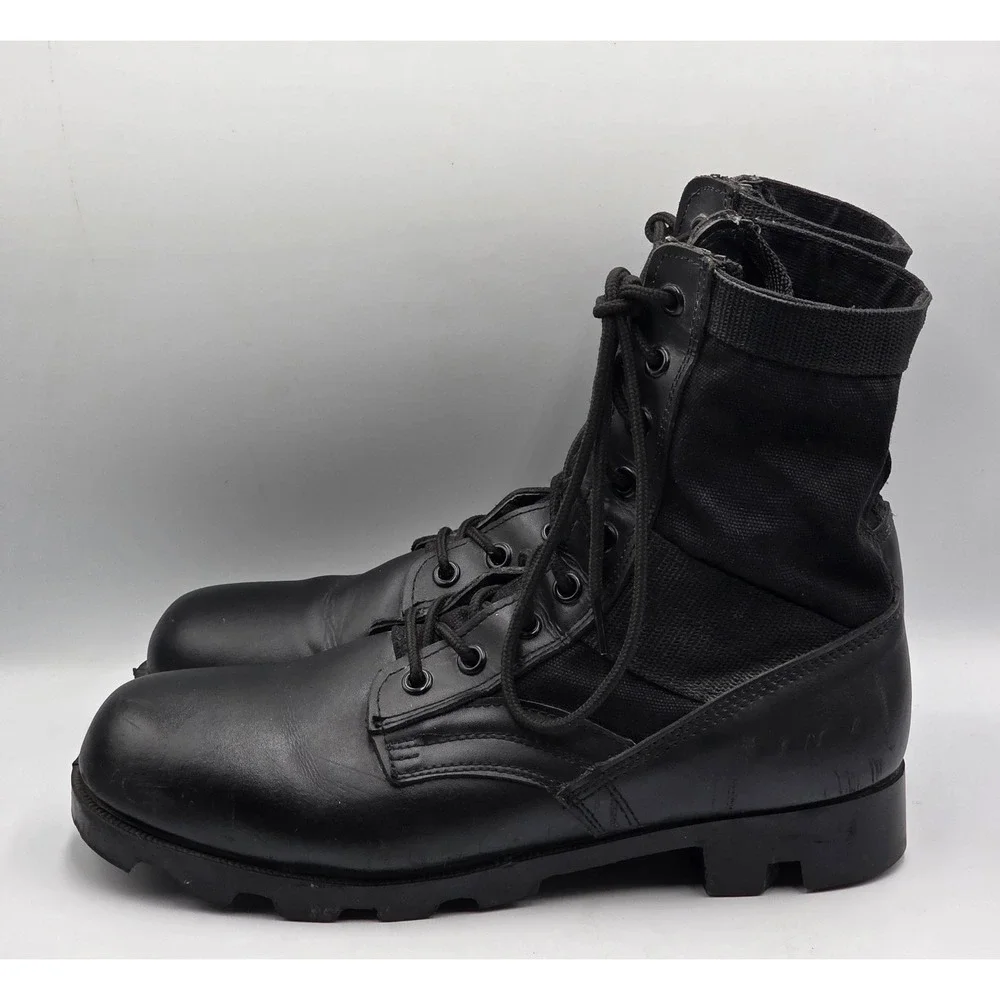 Rothco Men's Black Leather Jungle Boots Panama Sole Size 11R Regular